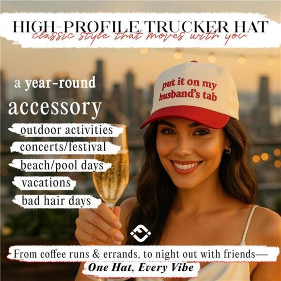 Vintage Snapback Trucker Hat Red Adjustable Cap for Men Women Funny Cowboy Dad - Picture 2 of 7